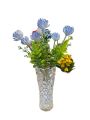 Artificial Rubber Blue Allium Caesium Flower With Hard Transparent Pot For Decoration. 