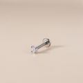 1 Piece 4-claw Internally Thread G23 Titanium Fresh Piercing 16Gauge Labret Stud Ear Helix Tragus Piercing SEVICH. 