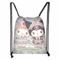New Sanrio Hello Kitty Cartoon Cute Drawstring Pocket Large Capacity Convenient Storage Bag for Elementary School Students. 
