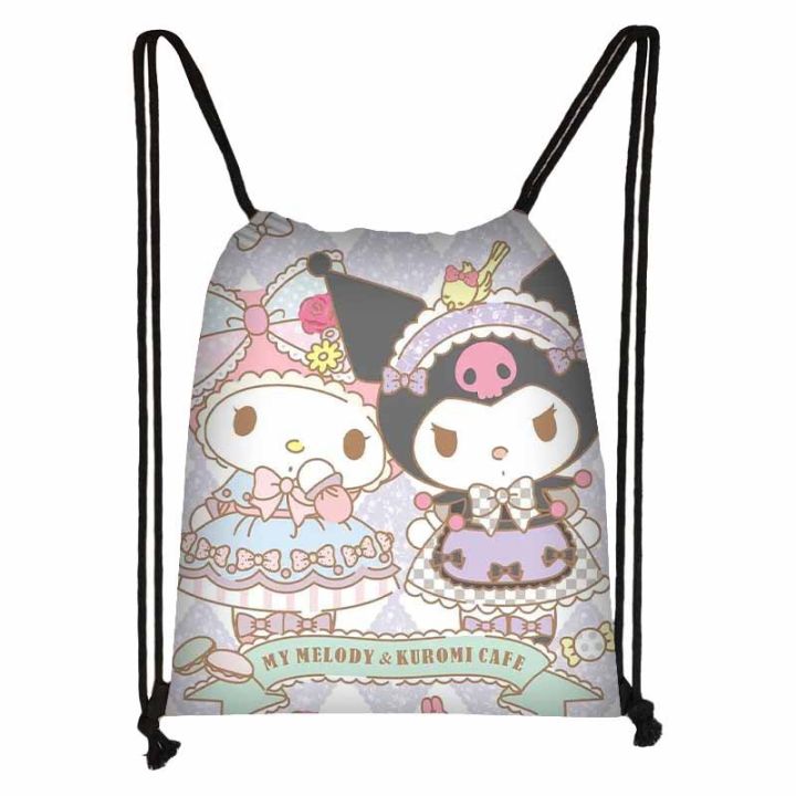New Sanrio Hello Kitty Cartoon Cute Drawstring Pocket Large Capacity Convenient Storage Bag for Elementary School Students