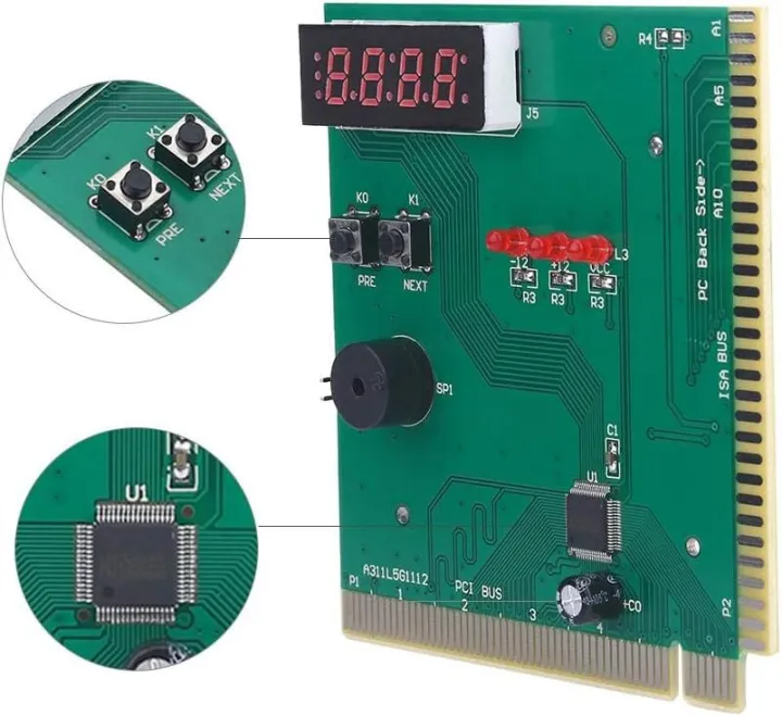 PC Motherboard Diagnostic Card, 4-Digit Card PC Analyzer Computer ...