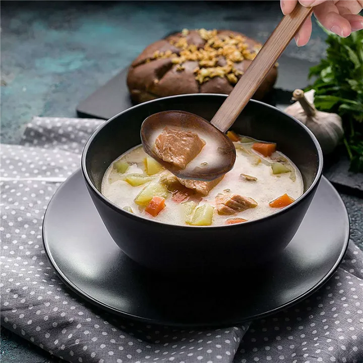 NAMUNY%208%20Pieces%20Japanese%20Long%20Handle%20Large%20Spoon%20Ramen%20Spoon%20Wooden%20Hot%20Pot%20Spoon%20Tortoise%20Shell%20Spoon%20Wood%20Rice%20Soup%20Dessert%20-%20Image%207