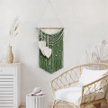 Nullmul Bohemian Style Wall Decoration Tapestry Leaf Tassel Tapestry Braided Chic Hand Woven Bohemian Green. 