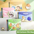 5PCS/Set Cartoon Snap-fastener A4 File Folder Waterproof Large Capacity File Organizer Test Paper Storage PP Document Bag Gift. 