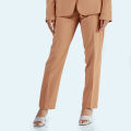 Boss Lady Single Button Classic Light Brown  Formal Coat and Pant Set For Women. 