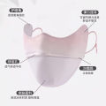 Gradient sunscreen mask, ice silk female high value, eye protection, UV protection, summer breathable sunshade, full face mask. 
