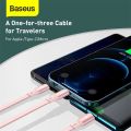 Baseus 3 in 1 Retractable USB Cable For iPhone 12 Pro Max 3.5A USB Micro Type C Quick Charging Cable For Sumsung Huawei Vivo Oppo Xiaomi Realme. 