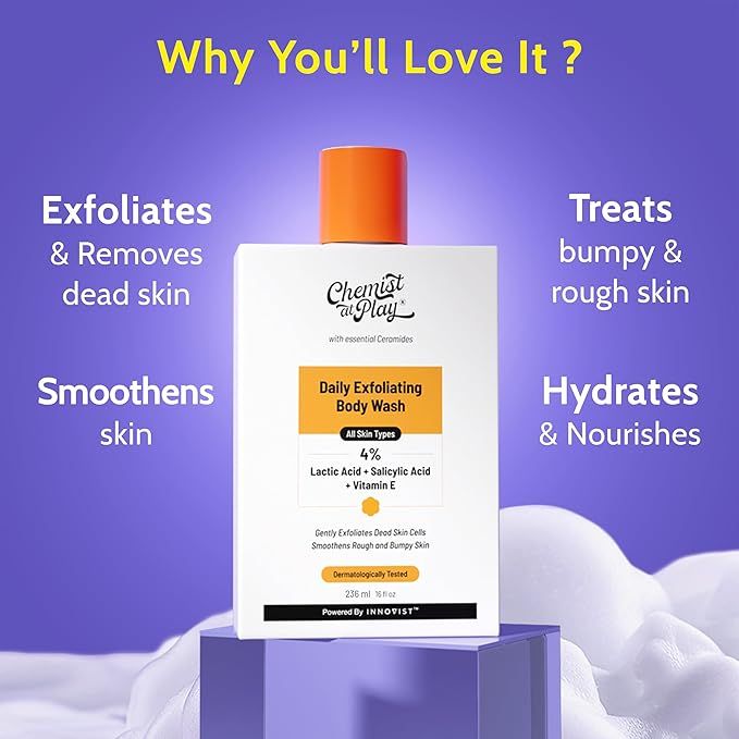 Chemist%20At%20Play%20Exfoliating%20Body%20Wash%20236ml%20%7C%204%25%20(Salicylic%20Acid,%20Vitamin%20E%20and%20Lactic%20Acid)%20%7C%20Paraben%20&%20SLS%20Free%20%7C%20Gentle%20Exfoliating%20Shower%20Gel%20%7C%20Removes%20Tan%20&%20Body%20Acne%20%7C%20Prevents%20Dry,%20Rough,%20Bumpy%20Skin%20%7C%20Men%20&%20Women%20-%20Image%202