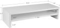 Kamakhya Shopping Monitor Stand Riser White, 21.6 inch 2 Tiers Wood Desk Shelf Computer Screen Stand with Storage for Desktop. 