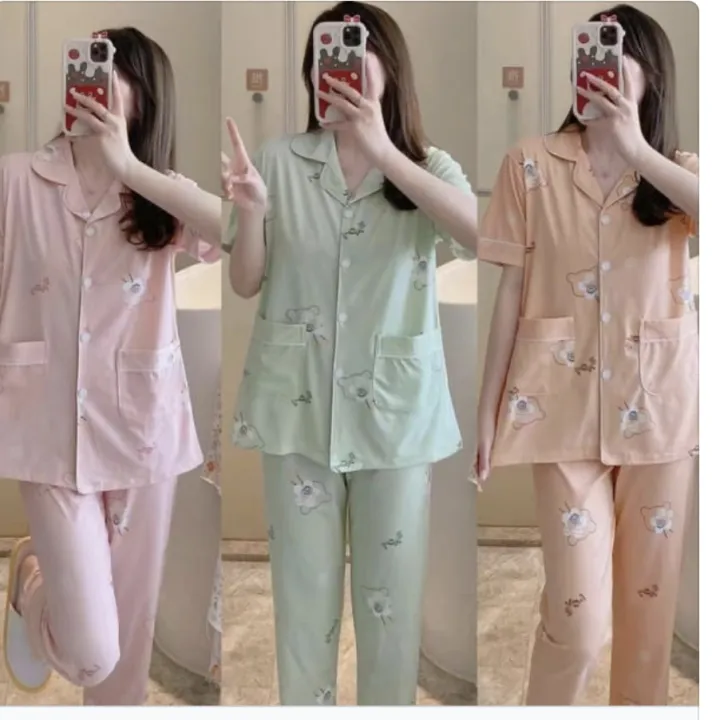 New%20Summer%20Cotton%20Pajamas%20set%20Sleepwear%20HomeWear%20Sleeveless%20Shorts%20For%20Women%20-%20Image%203