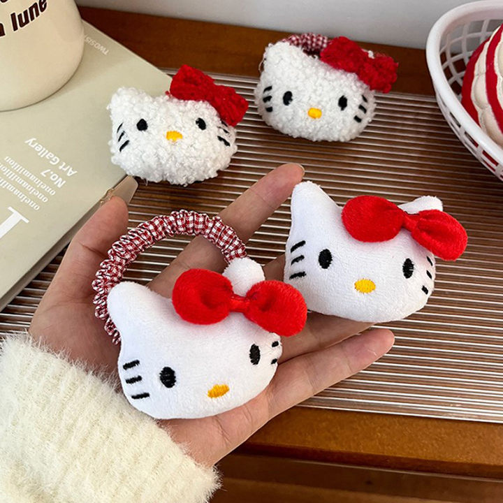 Sanrio%20Sweet%20Cute%20Plush%20Hello%20Kitty%20Elastic%20Hair%20Ties%20Cartoon%20Kawaii%20Barrettes%20Fashion%20Hair%20Accessories%20Hairpin%20For%20Girls%20Gift%20-%20Image%204