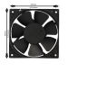 Square Fan 220V AC Power Cooling Fan 4.75" (12X12X3.8CM),(120MM Fan), Axial Metal Black Fan. 