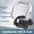 Portable Mini Digital Display Leafless Hanging Neck Fan Foldable Design Quiet Operation Portable Neck Fan Vaneless Technology 3 Speeds Charging Fan Office Use. 