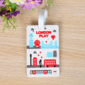 Explosive creative PVC cartoon luggage tag luggage identification tag soft rubber boarding pass cute gift PVC card set. 