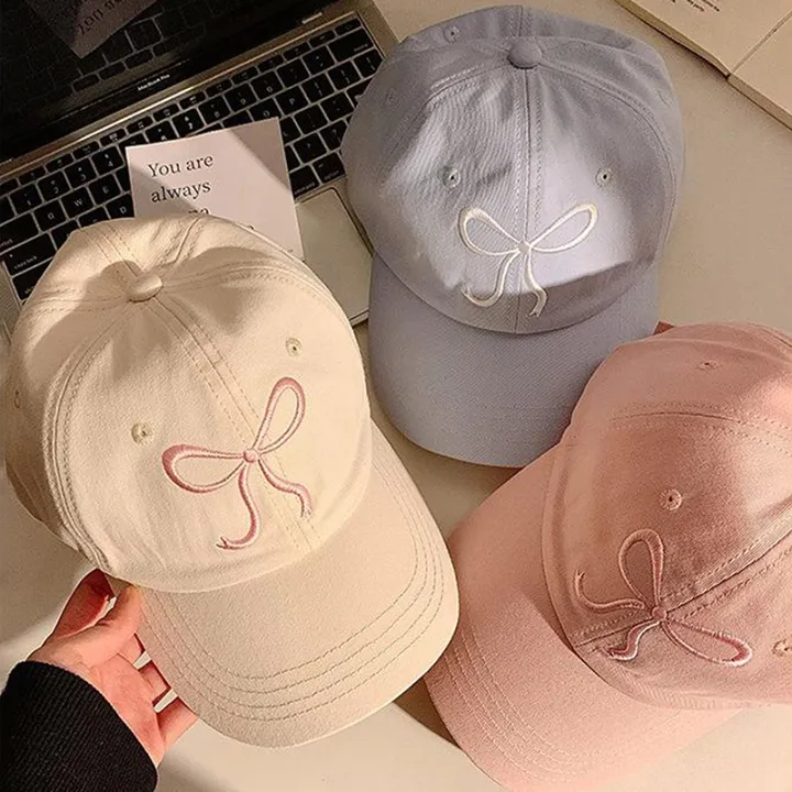Fashionable%20Small%20Bow%20Baseball%20Cap%20-%20Cotton%20Sun%20Protection%20Hat%20for%20Women%20&%20Girls%20-%20Image%202