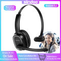 Siindoo JH-101 Wireless Call Center Headset with Mic Noise Canceling Headphones with 50H Talking Time For Office Work, Video. 