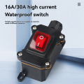 220V Boat Rocker Switch IP68 Waterproof 16A High Current Power with LED Light Power Button ON/OFF. 