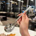 S/L Stainless Steel Spoon Western Style Long Handled Spoon Dessert Spoon Household Round Headed Spoon Soup Spoon CF8. 