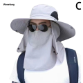Wenefang Summer Outdoor Sports Men's Fishing Hat Sunscreen Uv Protection Fifty percent discount Breathable Sunshade Printing Casual Mountaineering Fishing Caps. 