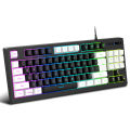 G69 Wired Gaming Keyboard - Mechanical Feel - Gaming RGB Light 87 Keys - Computer Office Home USB. 
