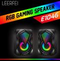 Leerfei E-1046 Mini RGB Speaker for PC Laptop Gaming Computer USB Speaker. 