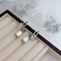 【Top Picks】Super Flash Dream Square High-end Glow Sugar Earrings Women Zhan Qiuyi with Bright Elegant Elegant Earrings. 