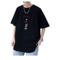 FUIV Heavy Waffle Short Sleeve T-Shirt Men's Summer Fashion Brand Loose Men's Hong Kong Style Plus Size Print Five-and-a-half Sleeves. 