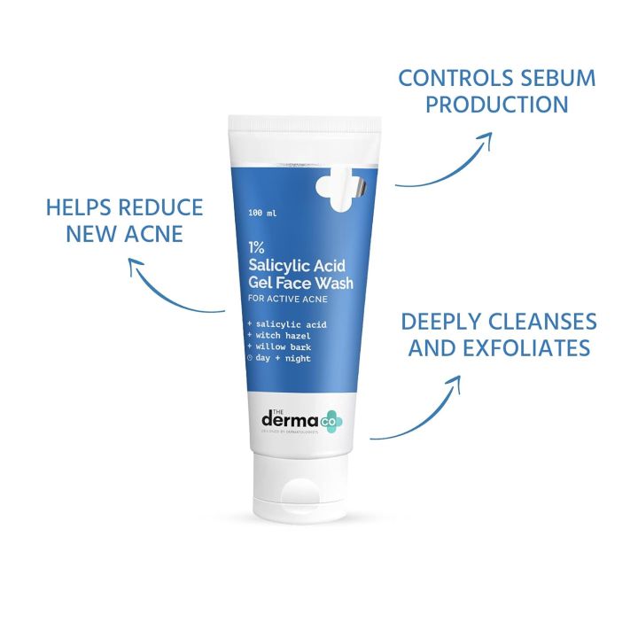 The Derma Co 1% Salicylic Acid Gel Face Wash 100ml – Oil Control ...