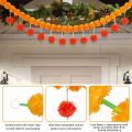 High Quality Long Strands Artificial Marigold Garland​​ Pooja Diwali Fiesta Pooja Wedding Marigold Flower Garlands Reusable Events Decor Pooja Marigold Flowers​​ for Halloween Day of The Dead. 