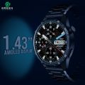 Green Orbit 2.0 AI Smartwatch  In-Build DA GPT, 1.43" Super AMOLED Display  IP68 Water Resistance  123+ Sports Modes  BT Calling  Metallic Body With Stainless Steel & Leather  BT V5.3  250mAh Battery  30Days Standby Time  AOD  1 Year Warranty. 