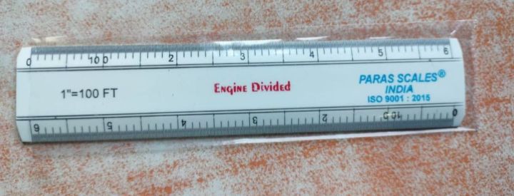 Survey Amin Scale Ruler For Map Measurement 1:100 (1 inch=100 feet ...