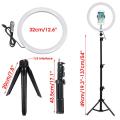 32Cm Selfie Led Ring Light With 7 Fit Tripod Stand, Cell Phone Holder Dimmable 3 Light Modes For Live Stream, Makeup, Facebook, YouTube, Instagram,TikTok, Twitter. 