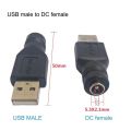 DIY Connector for Laptop Female Charging Socket USB 2.0 DC Power Adapter Female Power Jack USB Conenctor Male Plug Socket DC Power Converter. 