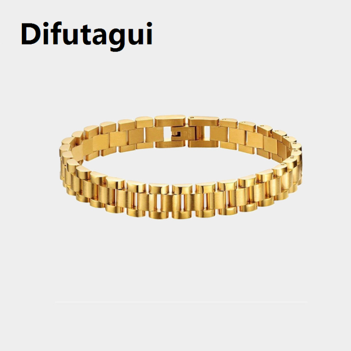 Difutagui E.B.belle Tarnish Free Stainless Steel Gold Plated Detachable Wristbands Bracelets Bangles For Women Men Gold Wrap Bracelets