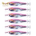 SuperRide Artificial Lure with Squid Jig 6pcs Glow in the Dark Squid Jig Fishing Lure Hooks with Realistic 3d Eyes Outdoor Fishing for Anglers. 