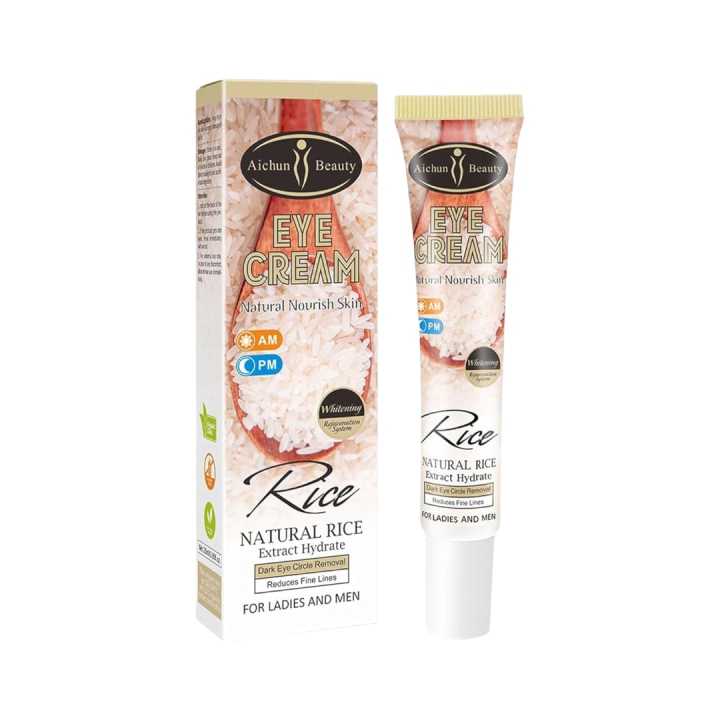 Aichun Beauty Eye Cream for Dark Circles – 25ml Rice Extract Moisturizing Formula, Dermatologically Tested