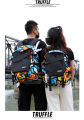 TRUFFLE Graffiti Printed Waterproof Soft Hip-Hop Backpack With 16" Laptop Storage Capacity For Unisex. 
