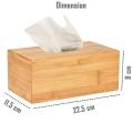 Big Size  Rectangular EXCLUSIVE Bamboo Wooden Tissue Paper Holder Box, Rectangular, 22.5 x 11.5 x 8 cm Wooden Tissue Box Cover Wooden Holder Car Home Paper Storage Popup Napkin Box  Tissue /Napkin Holder Box Wood Material. 