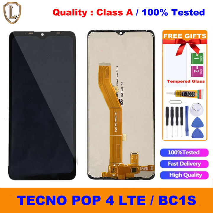 100% Tested Class A LCD For Tecno Pop 4 LTE BC1S LCD Display Touch Screen and Digitizer Assembly Replacement Parts + free tools and glue