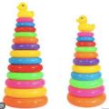 13 Color Rings Tower Baby, Colorful Rainbow Tower, Children Stacking Ring. 