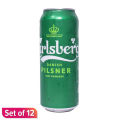 Carlsberg Pilsner Can Beer, 500ml, 12 Piece. 