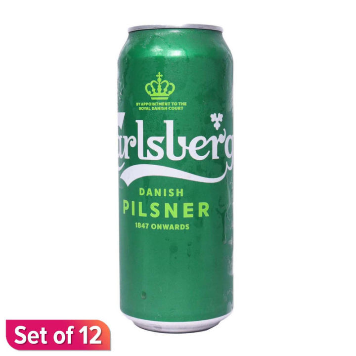 Carlsberg Pilsner Can Beer, 500ml, 12 Piece