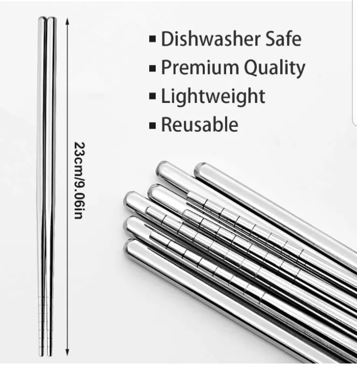 Stainless%20Steel%20Chopsticks%20Reusable%20Lightweight%20Metal%20Dishwasher%20Safe%20-%205%20Pairs%20(Silver)%20-%20Image%204
