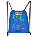 New Rainbow Friend Drawstring Pocket Elementary School Student Portable Backpack Oxford Cloth Bag Kids Cute Large Capacity Storage Bag. 