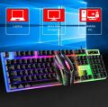 RGB Illuminated Mechanical Gaming Keyboard Mouse Combo with 3D Optical Sensor, Wired USB Connection, Non-Slip Design. 