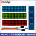 MAX7219 Dot Matrix Module For Arduino Microcontroller 4 In One Display with 5P Line Red Green Blue. 