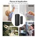 2X Tuya Smart Door Window Sensor Home Indoor Door Magnetic Detector Compatible with & Home Black. 
