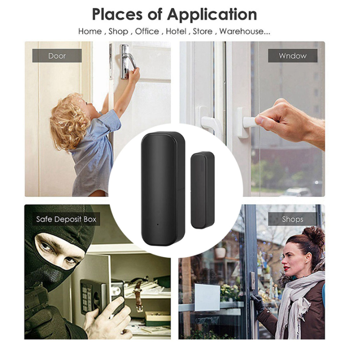 2X%20Tuya%20Smart%20Door%20Window%20Sensor%20Home%20Indoor%20Door%20Magnetic%20Detector%20Compatible%20with%20&%20Home%20Black%20-%20Image%203