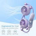 Shining Stars Foldable Design Hanging Neck Fan Rechargeable Quiet Operation Charging Fan Hanging Portable Neck Fan Office Use. 