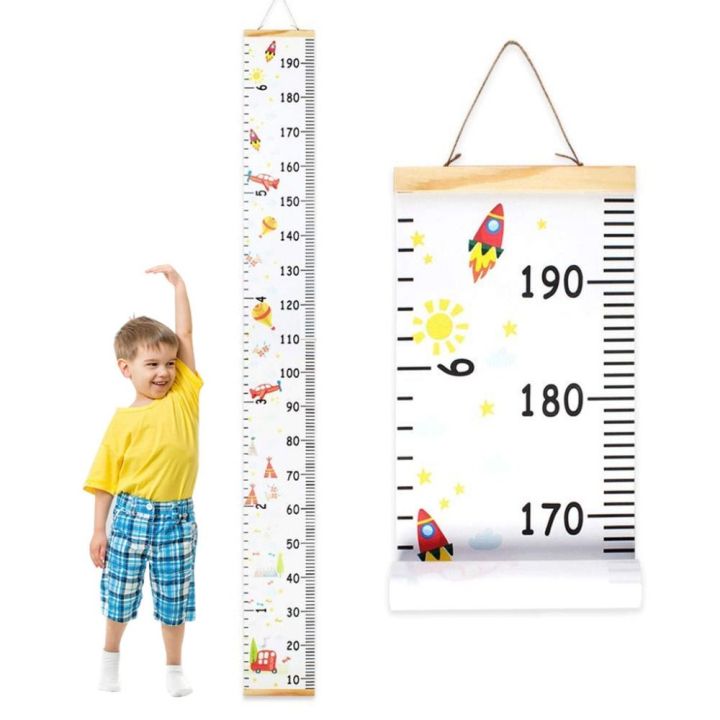 Fashion Wall Hanging Children's Height Ruler Removable Roll up Growth ...
